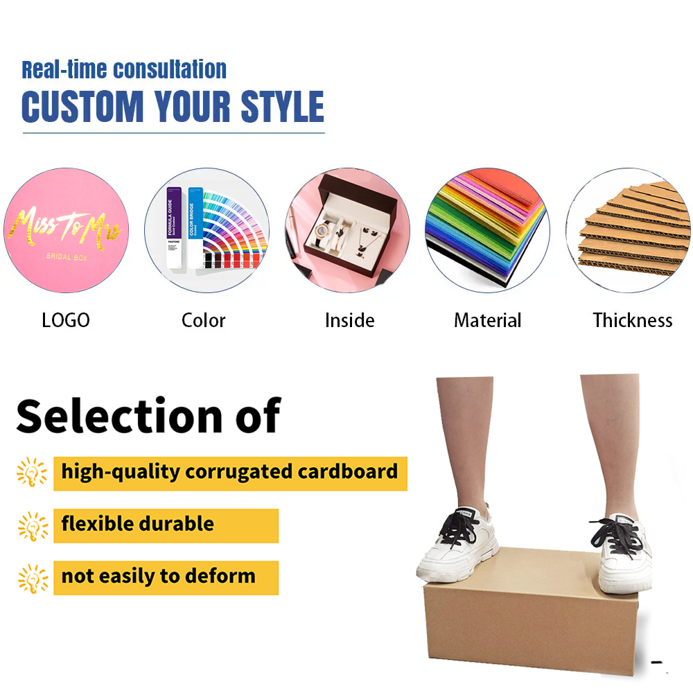 Eco Friendly Custom Logo Printed Black Shipping Box Durable Clothing/Gift /Shoes Paper Small Packaging Cardboard Shipping Boxes