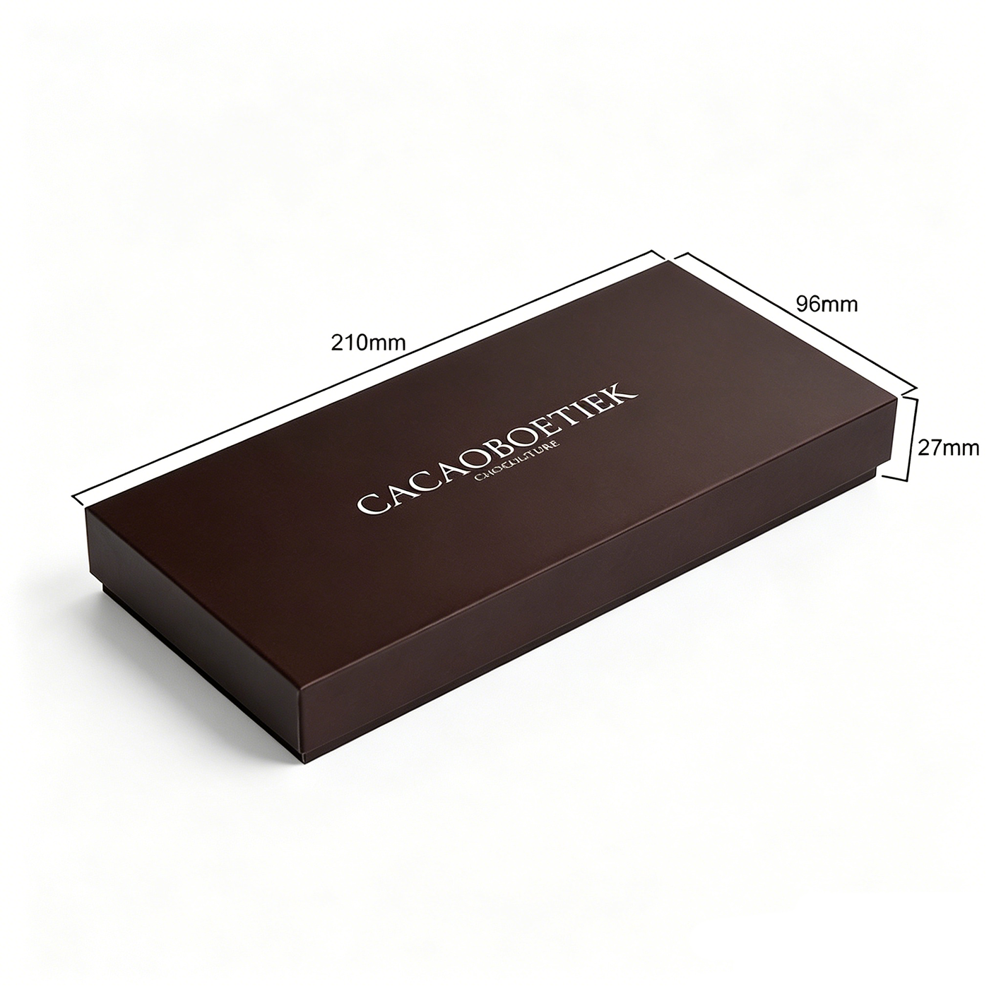 Luxury Portable Chocolate Gift Box Custom Brown Rigid Lid-and-Base Packaging Sponge Lining Blister Tray Premium Full-Color Print