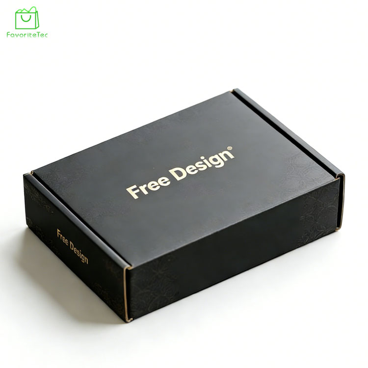 Custom Logo Printing Black Mailer Box Eco-Friendly Corrugated Shipping Paper Packaging Boxes For E-commerce