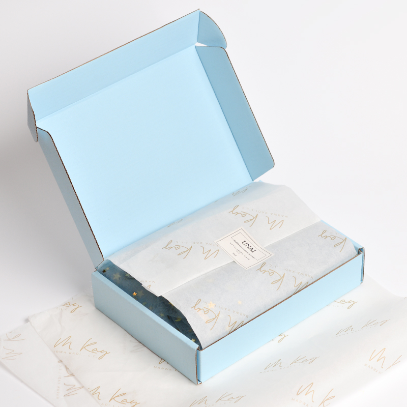 Personalized Subscription Mailer Shipping Paper Boxes Clothing Gift Packaging Mailer Box with Wrapping Paper