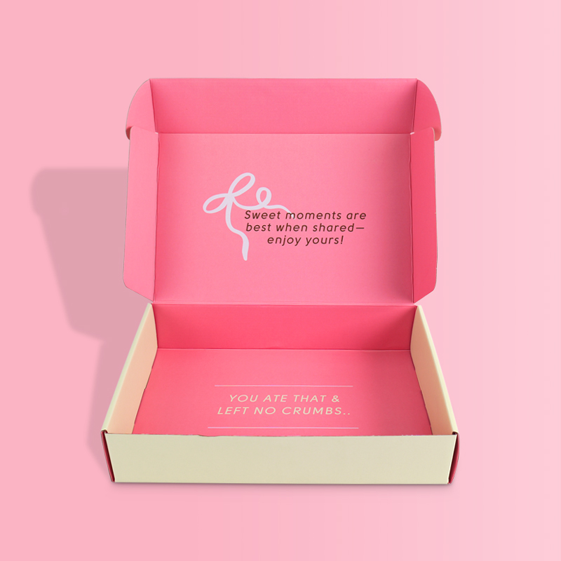 Popular Yellow Pink Custom Printing Custom Boxes Packaging 2.3 Mm Corrugated Shipping Packaging Box Shipping Mailer Box