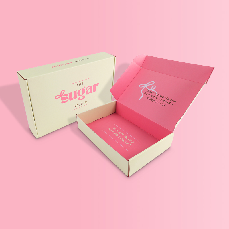 Popular Yellow Pink Custom Printing Custom Boxes Packaging 2.3 Mm Corrugated Shipping Packaging Box Shipping Mailer Box