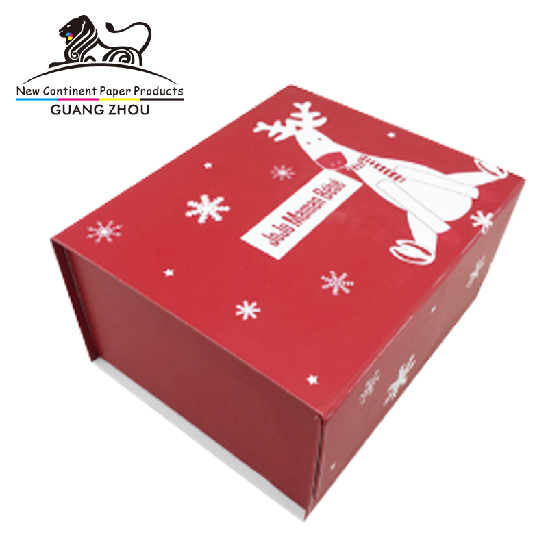 High End Foldable Christmas Gift Box Red New Year Hamper Box Christmas Gift Beautifully Wrapped Box