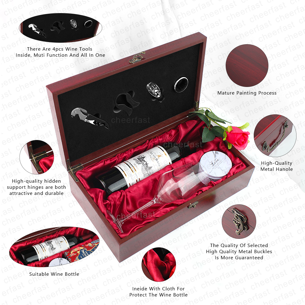 Welcome Printing Your Design Mdf Red Wine Wood Box Wonderful Birthday Gift 2 Bottle Wooden Wine Box