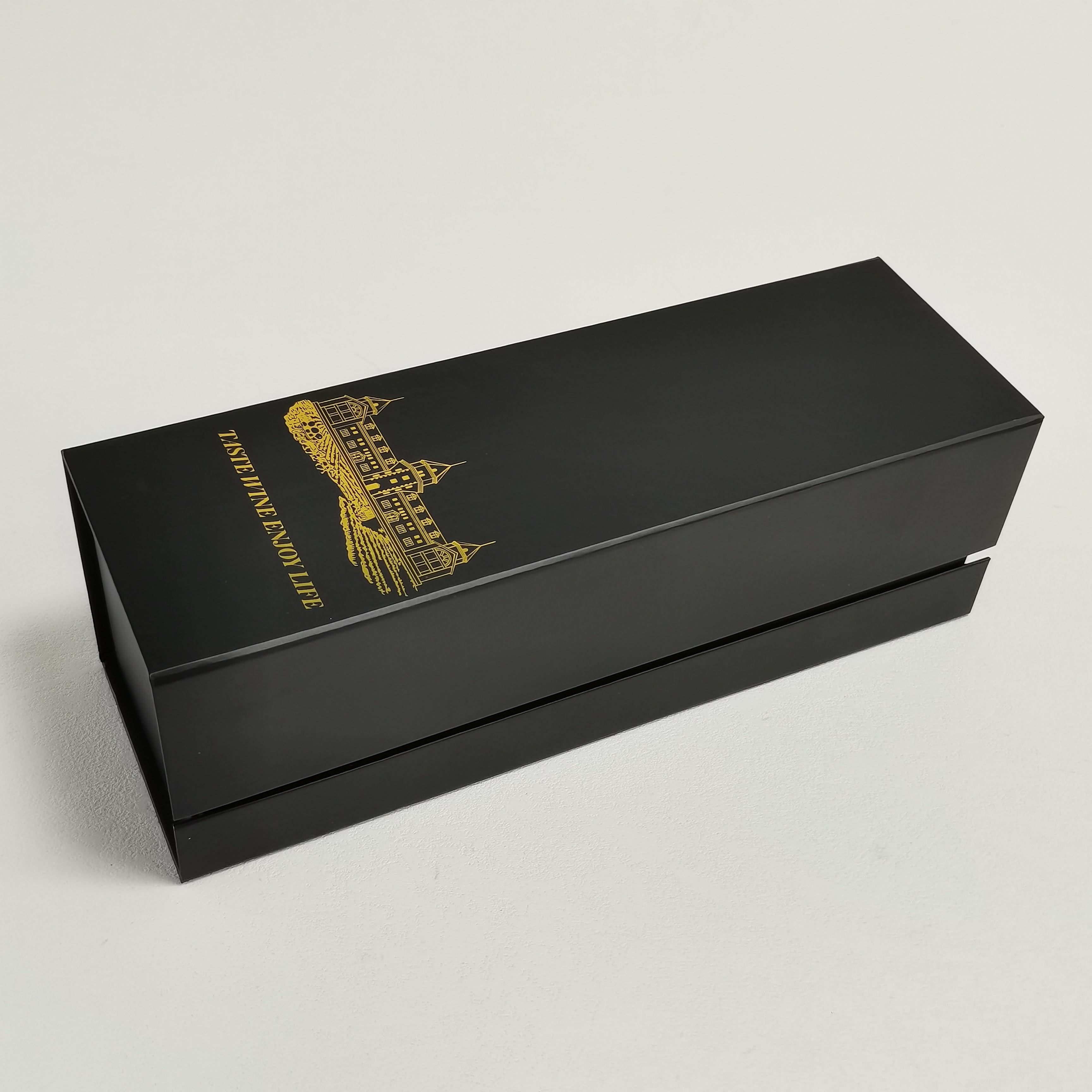 Custom Luxury Magnetic Collapsible Rigid Cardboard Packaging Wedding Drink champagne Whisky Red Wine Glass Bottle Gift Boxes