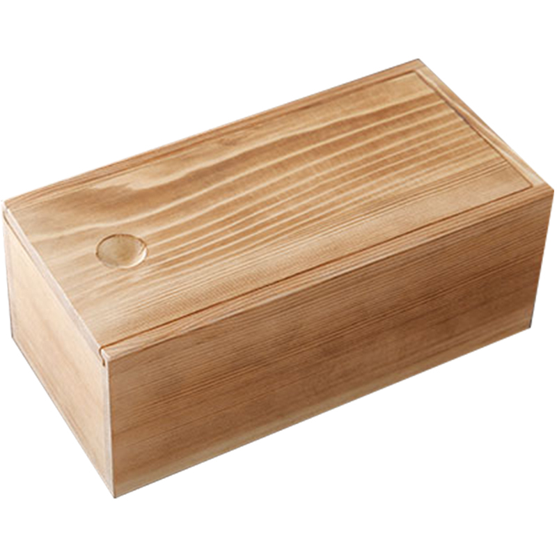 Hot Selling Nature Pine Wood Pull-Out Storage Organizer Boxes With Push Pull Cover Lid Storage Gift Wooden Box