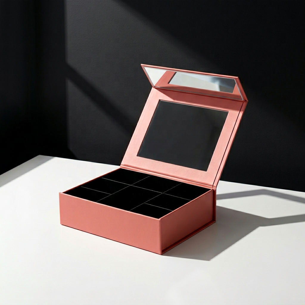 Luxury Chocolate Bonbon Nuts Cookies Packaging Candy Boxes Dividers Magnetic Closure Lid Gift Box With Transparent Clear Window