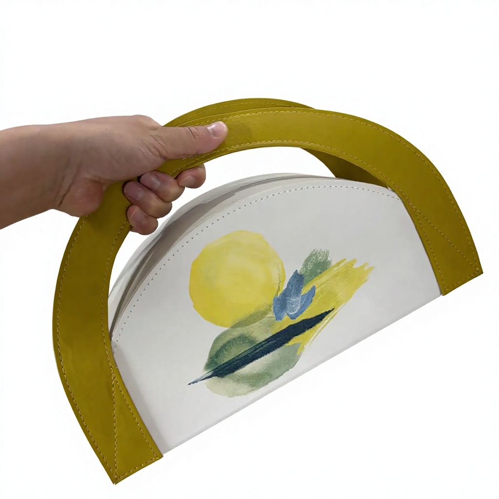 Custom Creative Foldable Half-Circle Gift Box with Handle Wine, Gifts, and Fashion Accessories Items Luxury Packaging Gift Boxes