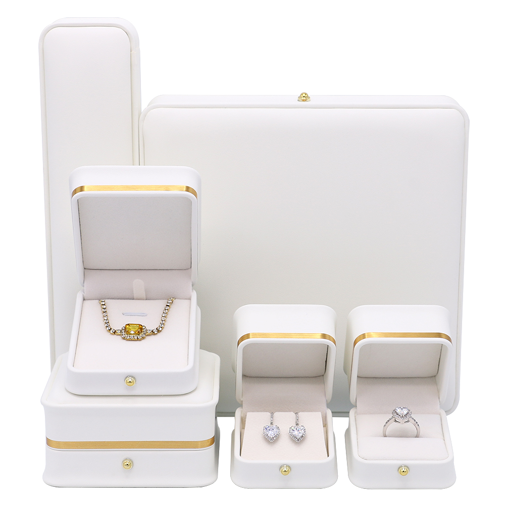 FADELI PACKING Jewelry Gift Box Bangle Bracelet Pendant Earring Ring Necklace PU Leather Custom Jewelry Boxes Box Set with LOGO