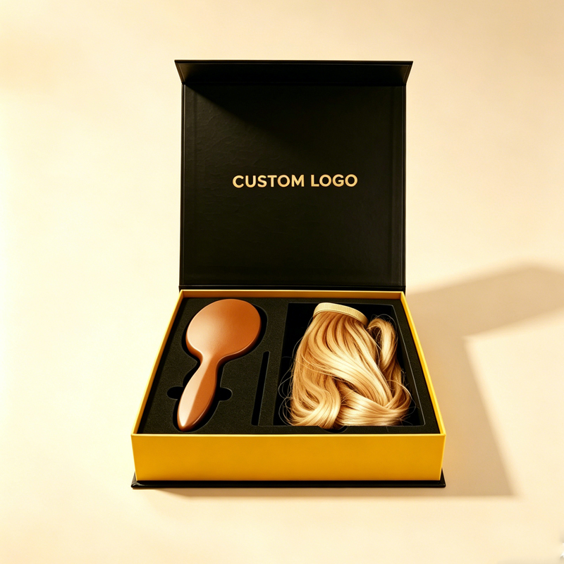 Factory Supply Reusable Luxury Folding Gift Box Elegant Packaging Hair Extension Wig Box Custom Logo With Lining