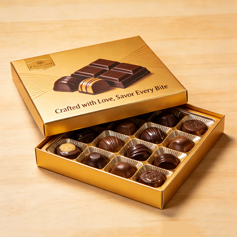 Custom Printing Logo Chocolate Gift Boxes Design Magnetic Clamshell Folding Rigid Cardboard Paper Packaging Box for Food