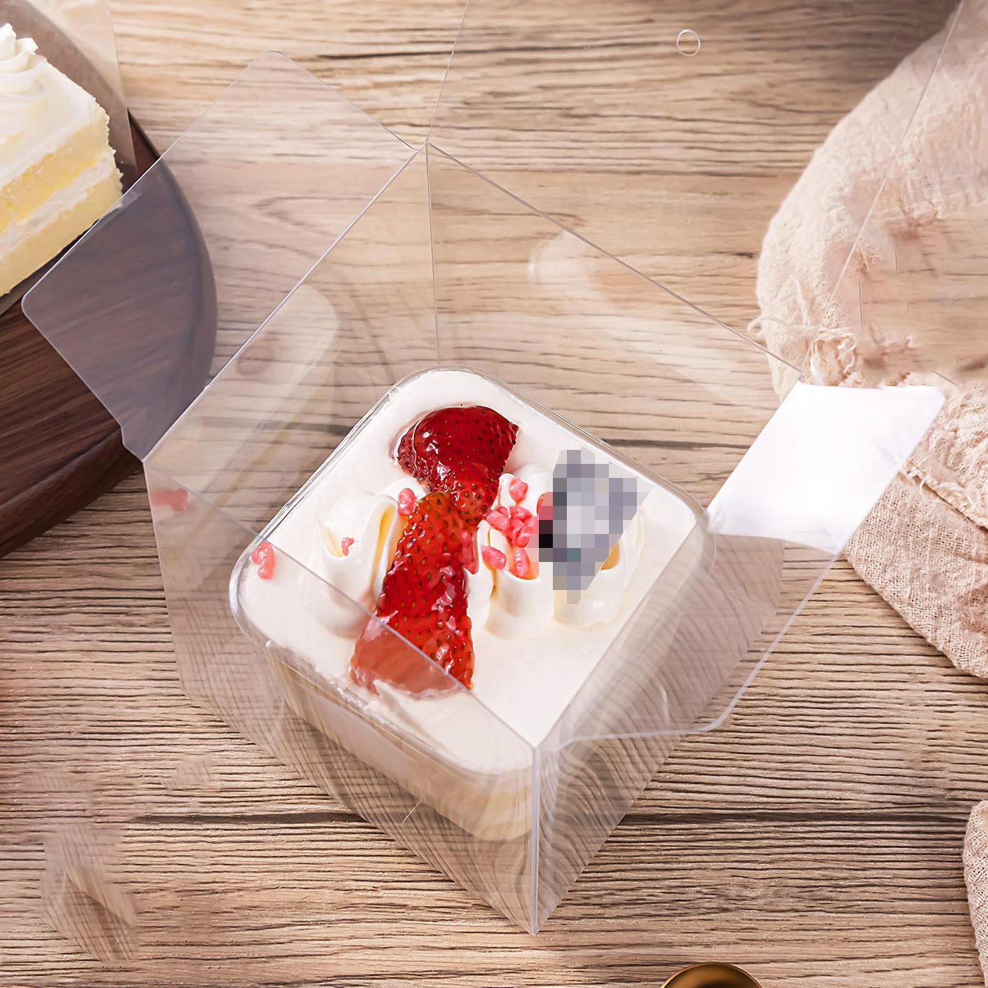 Custom Clear Candy Apple Boxes 4"X 4"X 4" Transparent Pet Pvc Plastic Food-Grade Treat Box for Caramel Cake Cookies Chocolate
