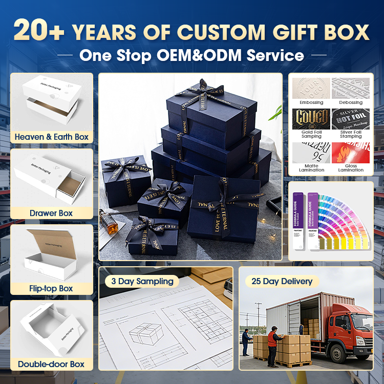 Premium European Light Luxury Flip Top Gift Box Portable Handle Paper Box For Birthday Wedding Gift Packaging