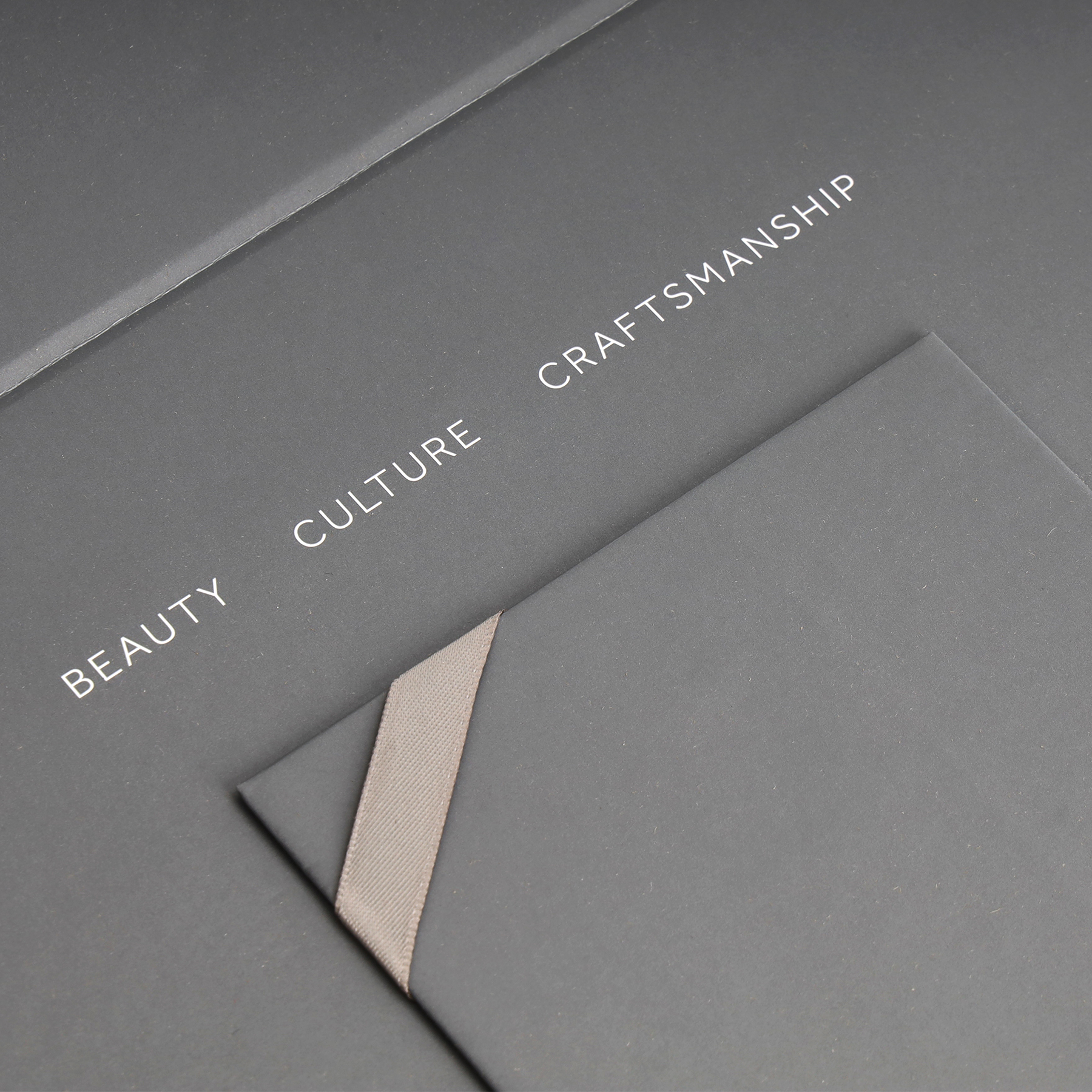 Custom Luxury Folding Flip Top Case Premium Grey Magnetic Closure Rigid Box Ribbon Handle Matte Finish Inner Paper Boxes