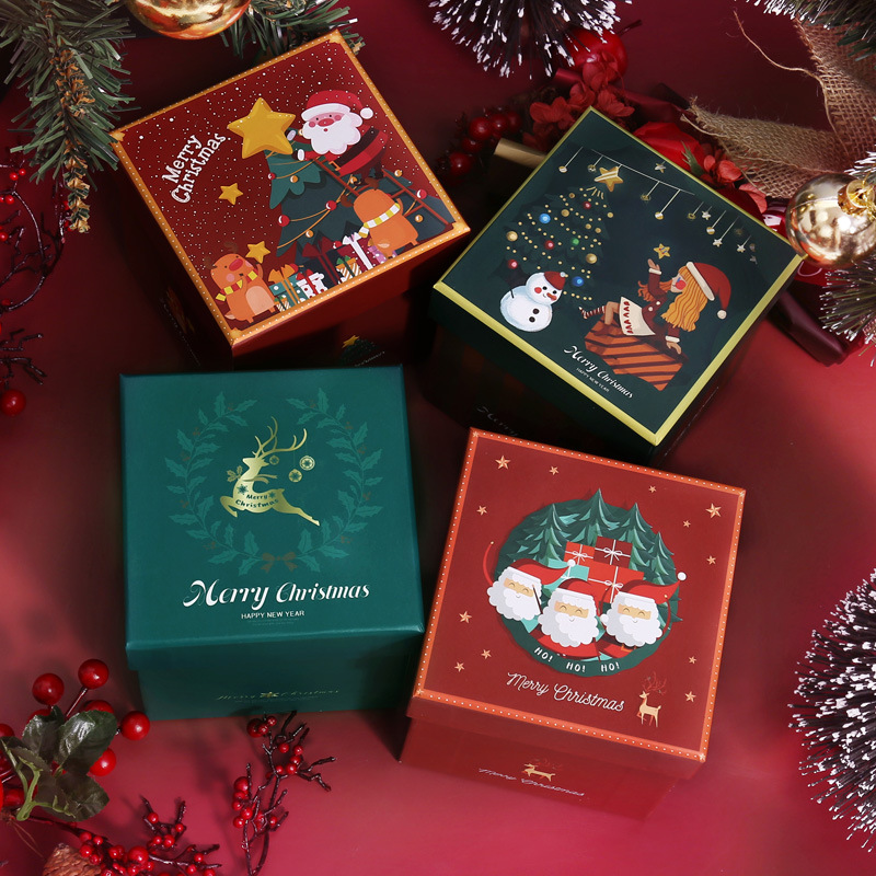 Luxury Rigid Christmas Gift Boxes with Ribbon Custom Printed Paper Packaging Box for Wholesale Holiday Gift Sets