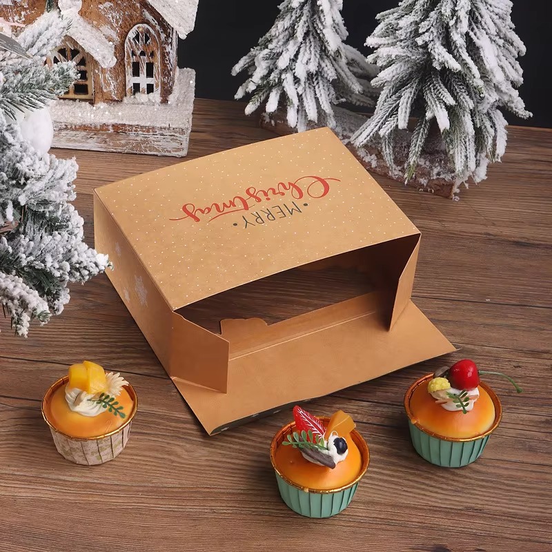 Hot Sale Christmas Biscuits &amp; Candy Gift Box Transparent Window with Santa Claus &amp; Snowman Design for Holiday Milk Gifts