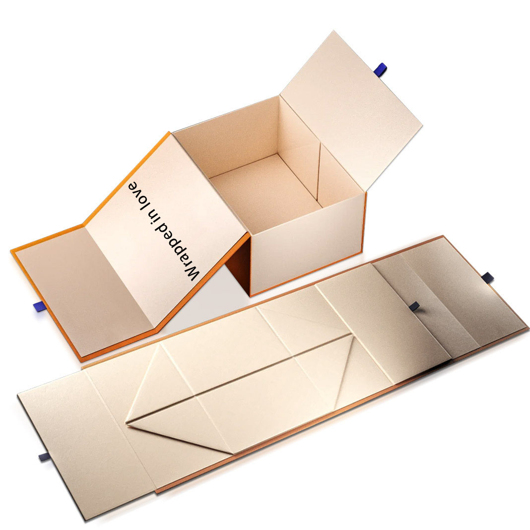 Customizable Logo Recycle Paperboard Packaging Box Magnetic Flap Collapsible Gift Boxes White Paper Boxes With Your Own Logo