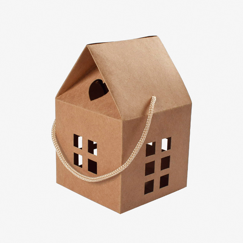 Portable Hollow House Chocolate Candy Biscuit Gift Box Aromatherapy Candle Packing Box Recycled Materials Wedding Souvenirs case