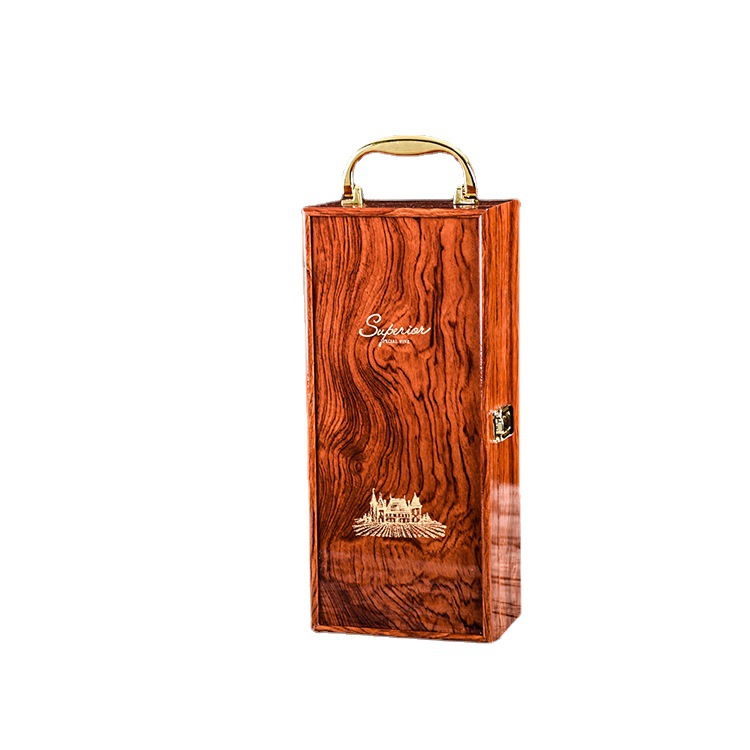 Customize Premium Handmade Wooden Wine Box Set Single Bottle Gift Case for Solemn Occasion