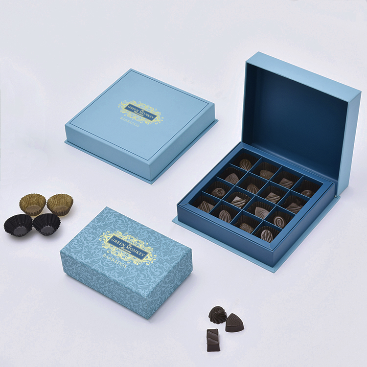 Wholesale Custom Logo Printed Eco Paper Truffle Packaging Chocolate Gift Box Luxury Chocolate Box With Insert Dividers