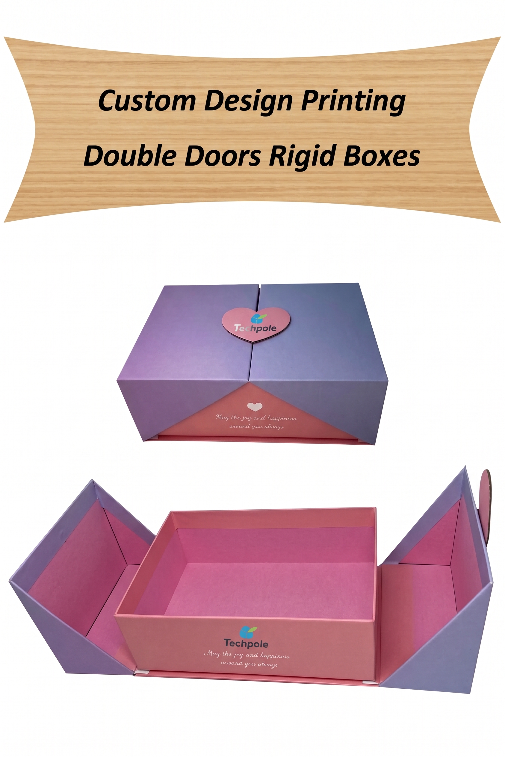 Luxury Double Door Magnetic Gift Box Custom Logo Rigid Cardboard Packaging Box for Jewelry Cosmetics Chocolate Candle