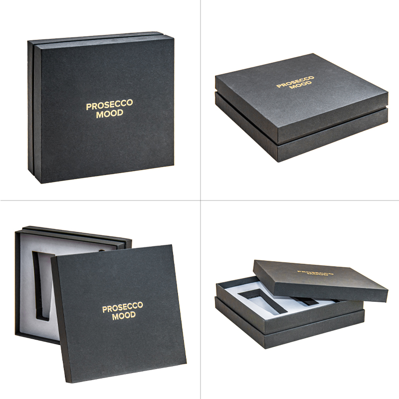 Corporate Premium High-End Two-piece Rigid Gift Box Embossing Sponge Lining for Luxury Makeup Eye Cream Recycled Materials