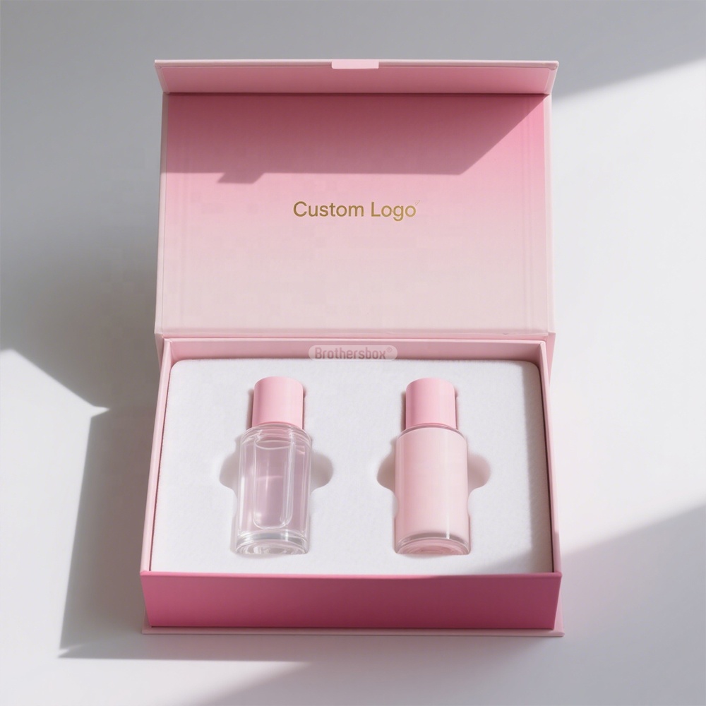 Professional Custom High End Skincare Lotion Bottle Cardboard Custom Magnetic Packaging Box With Foam Insert