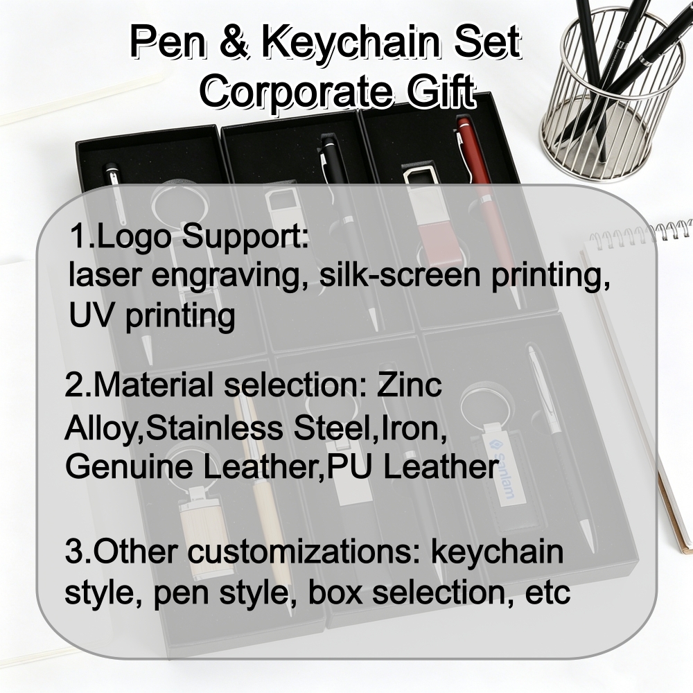 OEM Customization Corporate Gift Box UV Printing Silk Screen for Business Meeting Professional Stationery Gift Set