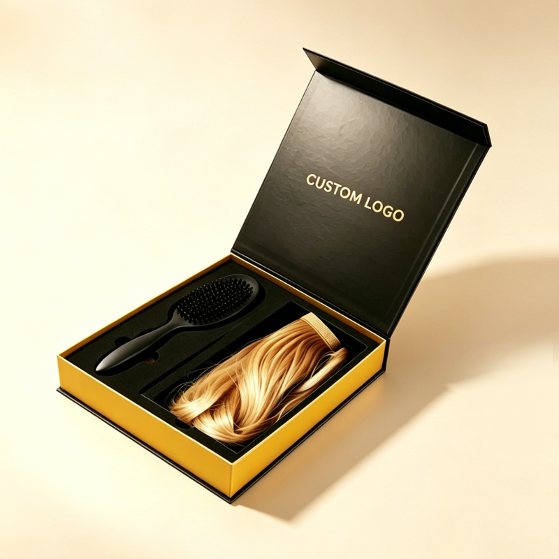 Factory Supply Reusable Luxury Folding Gift Box Elegant Packaging Hair Extension Wig Box Custom Logo With Lining
