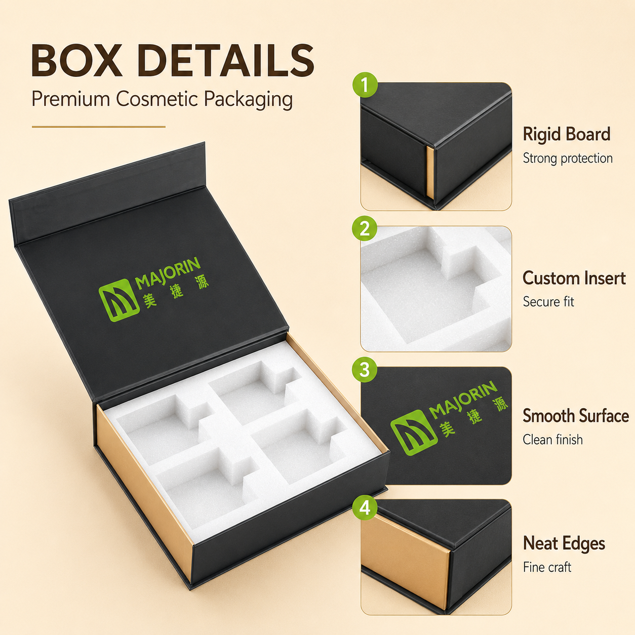 High-end Eco-Friendly Magnetic Flip Top Cosmetic Packaging Box Custom Printed Skincare Beauty Set Gift Box Rigid Paperboard