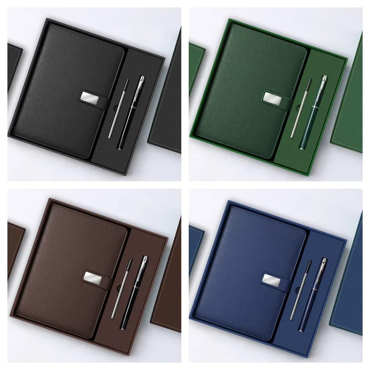 Wholesale Custom Logo A5 PU Leather Notebook Pen Set Business Gift For Corporate