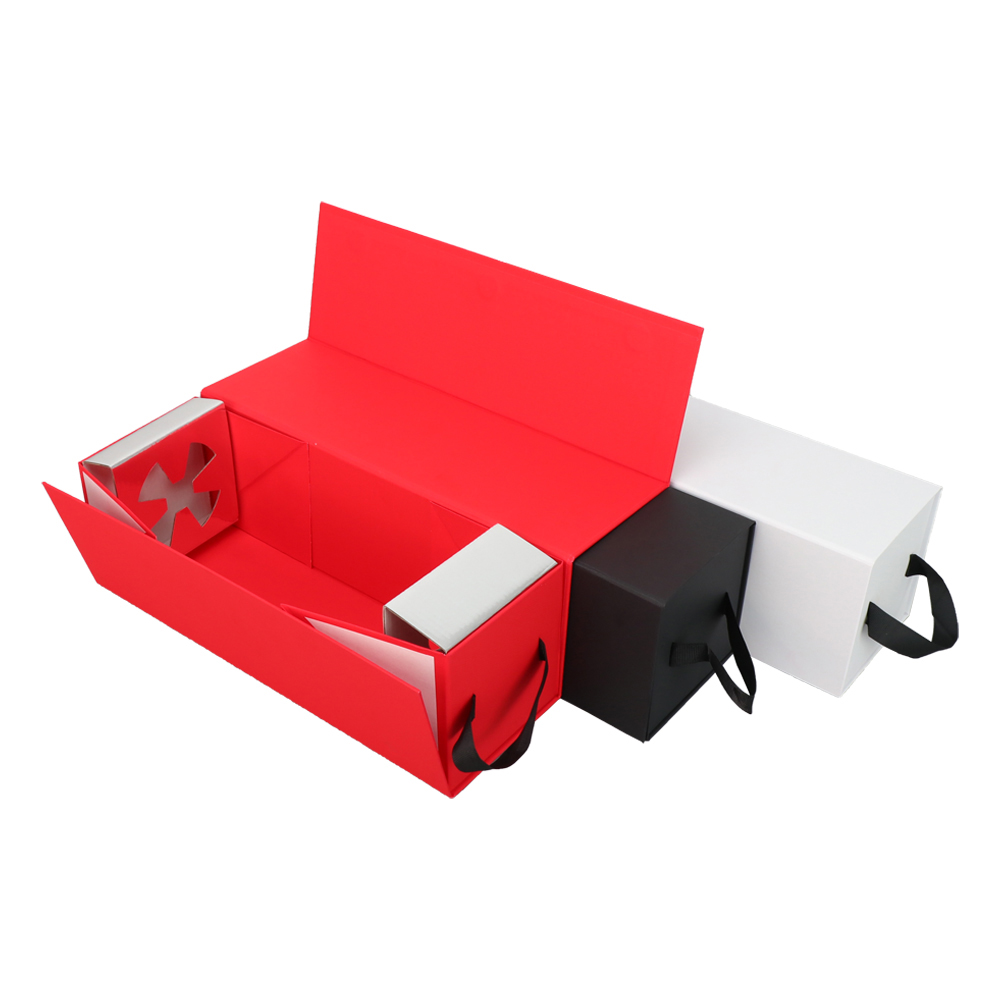 Wholesale Black Custom Luxury Magnetic Cardboard Rigid Craft Industrial Gift Wine Folding Paper Box