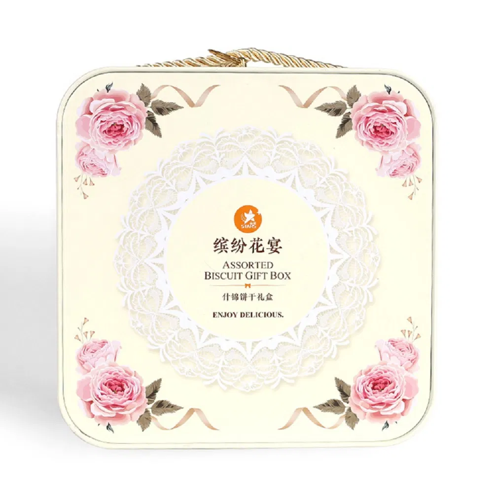 Custom Empty Cookies Tin Packaging Boxes Wholesale with Lid for Wedding Gifts