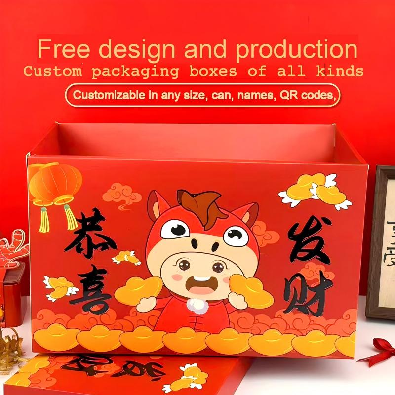 Customizable Eco-Friendly Biodegradable Durable Food Grade Square Snack Multi-Purpose Gift Wrapping Gift Box with Handle