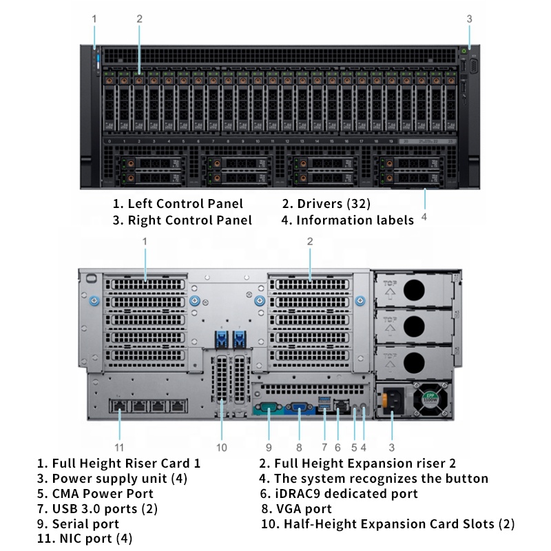 Best-Selling PowerEdge R940xa 4U Rack Server Computer Xeon Scalable CPU GPU High-Performance Enterprise Cloud Data Center Server