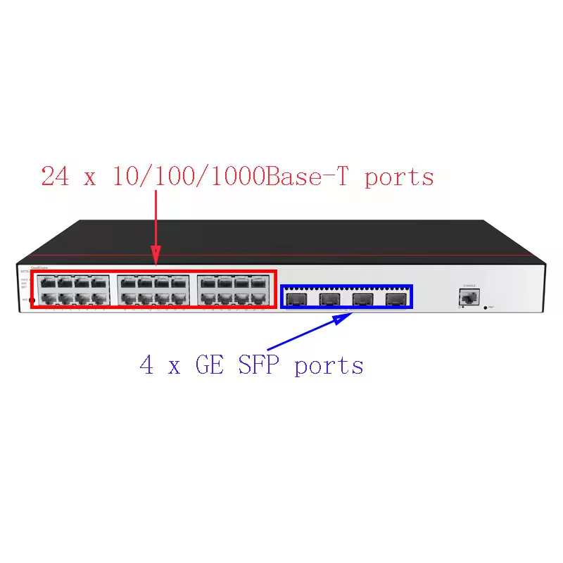 S5735-L24T4S-A1 Switch 24*10/100/1000BASE-T + 4*GE SFP Ports AC Power8 Good Price! Similar Model S6730-H48X6C