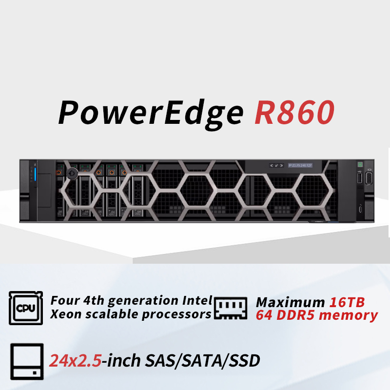 Hot Selling PowerEdge R860 2U Rack Computer Server for AI Computing GPU Cloud Virtualization High-Performance Data Center Server