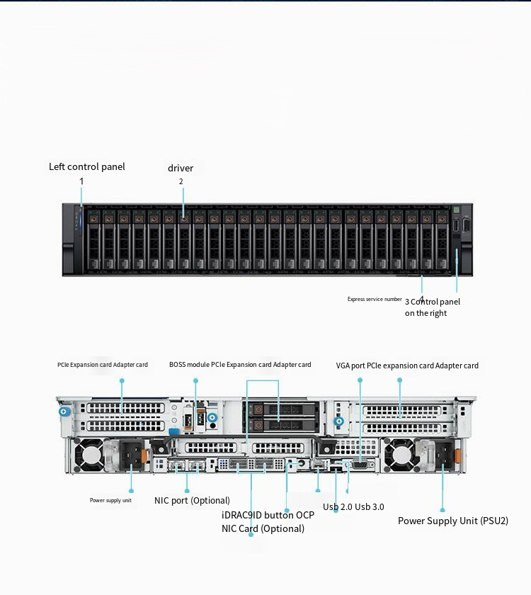 Used PowerEdge Dells R760 Rack Computer Server AI Training Deep Learning Cloud Data Center GPU Virtualization Enterprise Servers