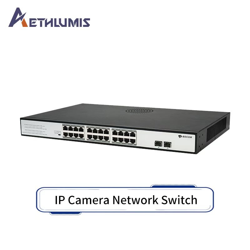 24 Port Gigabit PoE Switch 370W 2 Uplinks 802.3af/at Built-in AC Power Large Cache No Lag Stable Design Network Switch