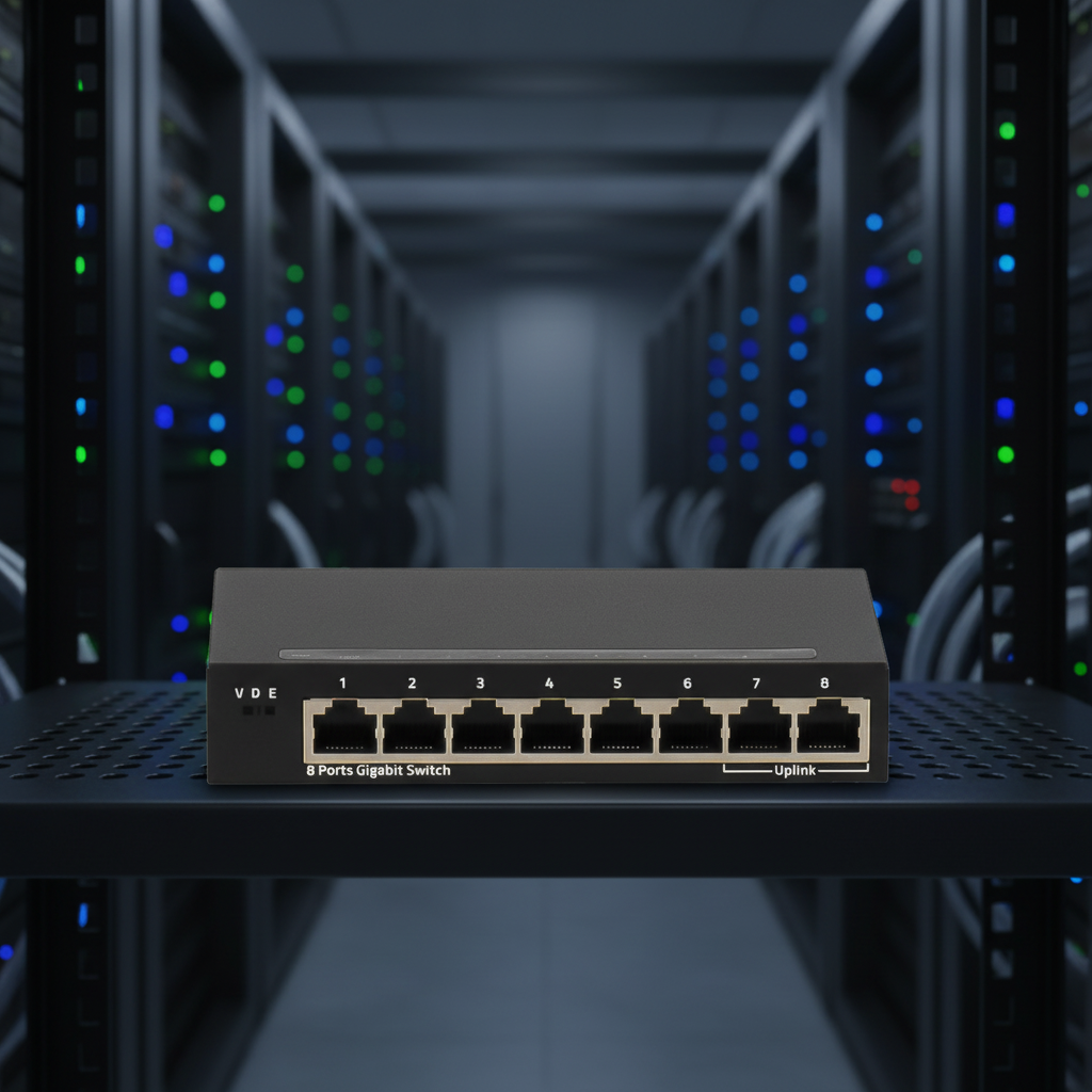 8 Port Gigabit Unmanaged Switch Metal Case Desktop Hub with VLAN Isolation DIP Function 4K MAC Table Hub Network Switch