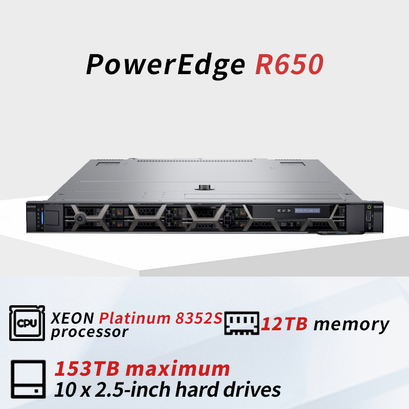 Factory Wholesale PowerEdge R650 1U Rack Server Computer Intel Xeon Cloud Virtualization NAS Storage Data Center Hosting Servers