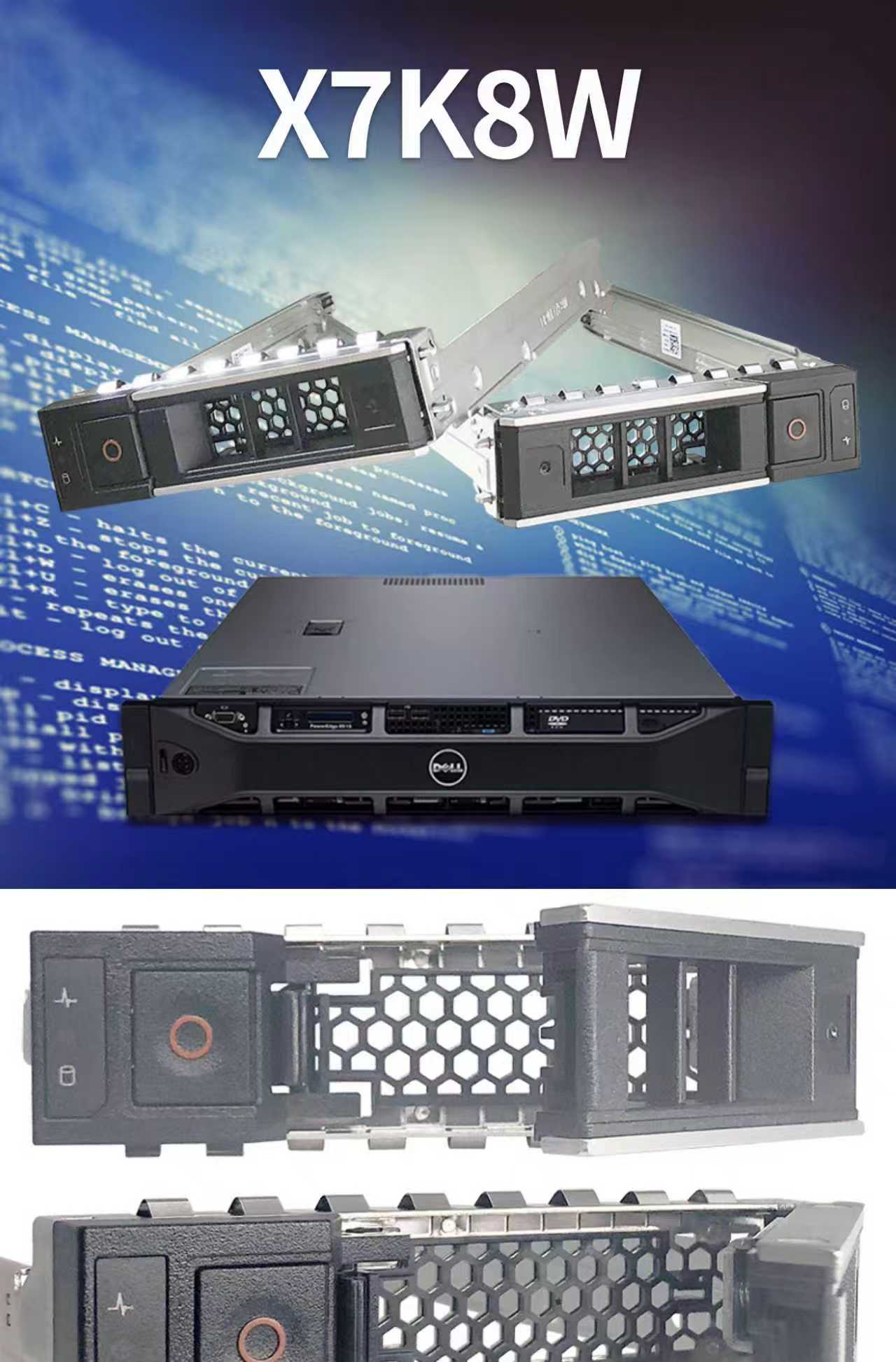 X7K8W Hot Swap HDD Caddy Tray Bracket SAS SATA 3.5 Inch Hard Disk Drive Carrier for Dells PowerEdge R720 R730 R740 Server