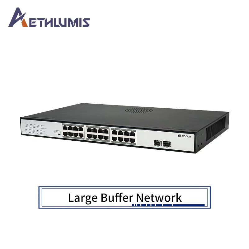 24GE Gigabit PoE Switch Unmanaged 370W 2 SFP Uplink Rackmount High Efficiency Network Solution