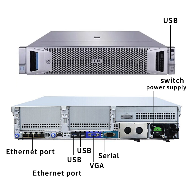 H3C UniServer R2900 G3 3104 16GB P460 8SFF Rack Server Used Stock with 8 Slots and 16GB Memory