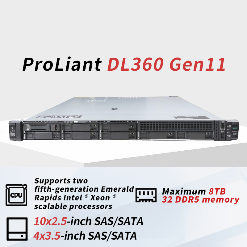 Factory Direct Used Dl360 Gen11 1U 2U Rack Server Computer Intel Xeon DDR5 RAM NAS AI Cloud Data Center Hosting Dedicated Server