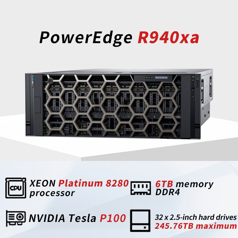 Wholesale PowerEdge R940xa 4U Rack Server Computer Xeon Scalable GPU High-Performance Cloud Virtualization Data Center Servers