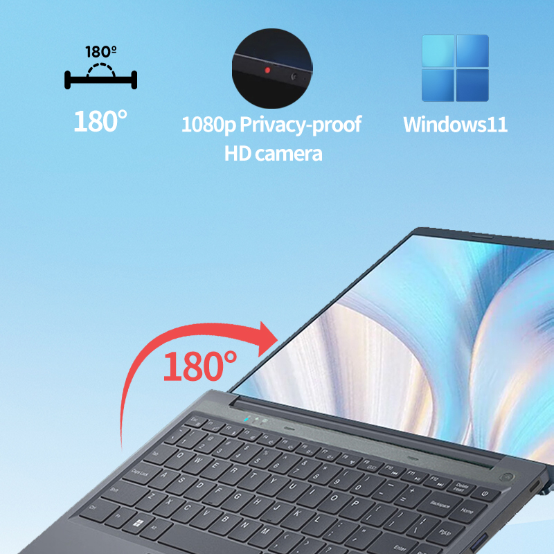 New 14-Inch Laptop Office Network Window 11 Russian English Keyboard Intel 16GB+512GB SSD Memory OEM