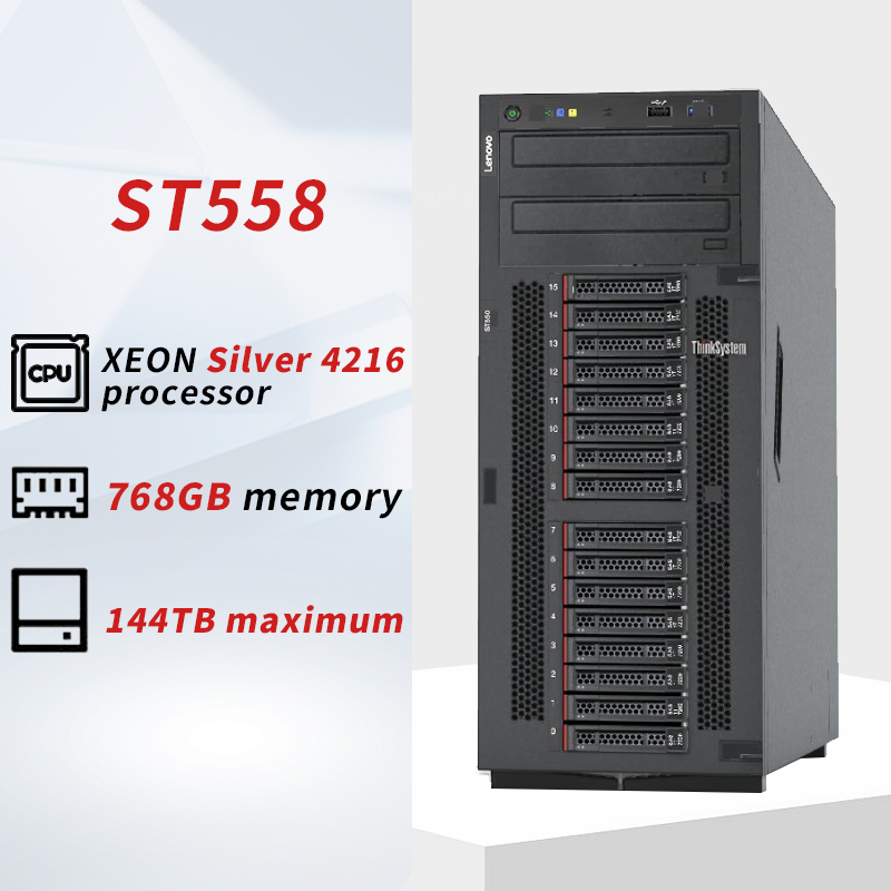 Lenovos ST558 4U  3204 1.9GHz Tower Server  16gb Ram 1tb Xeon Processor Server