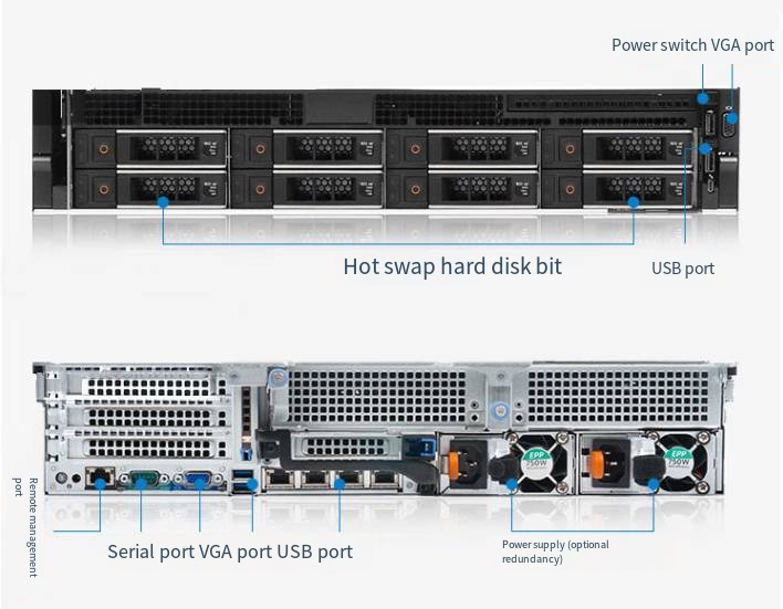 New Original Poweredge R6515 R6525 R6615 R6625 AMD EPYC 1U Rack Serial Device Internet Exchange Server