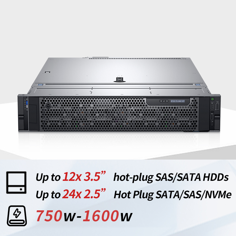 Original Factory Price PowerEdge R7515 2U Rack Server Computer AMD EPYC CPU High-Performance HDD SATA Storage Refurbished Server